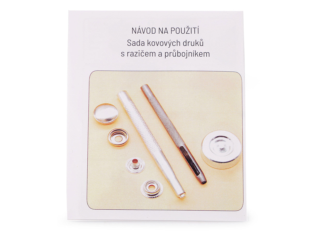 Lot de boutons pression métalliques, Ø 15 mm, avec outil de perforation, pour tissus épais - 1set