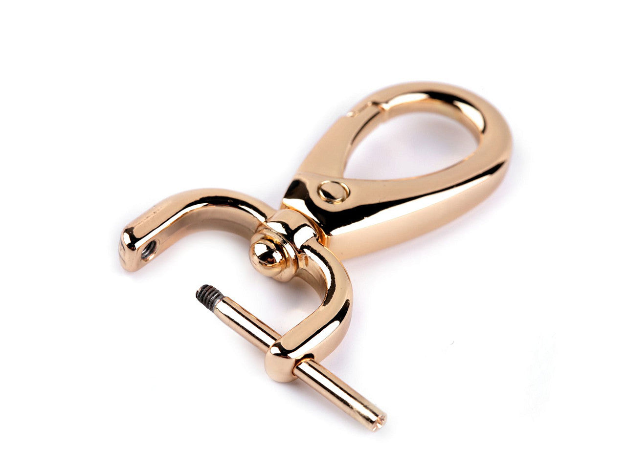 Mousqueton métallique pivotant avec fermoir amovible, 19 mm