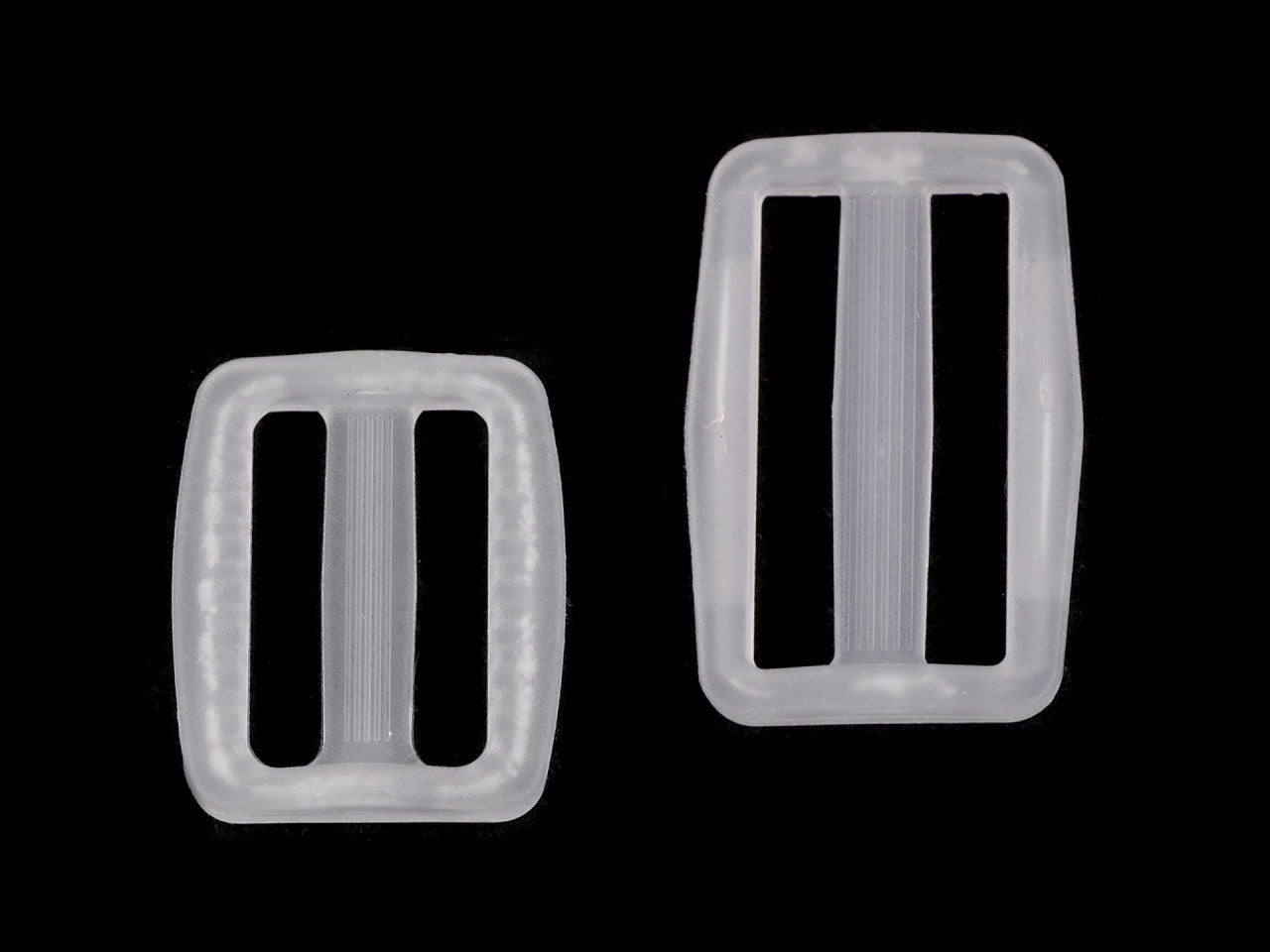 Ajusteur de glissière en plastique Tri-Glide, largeur 25 mm, 32 mm, transparent
