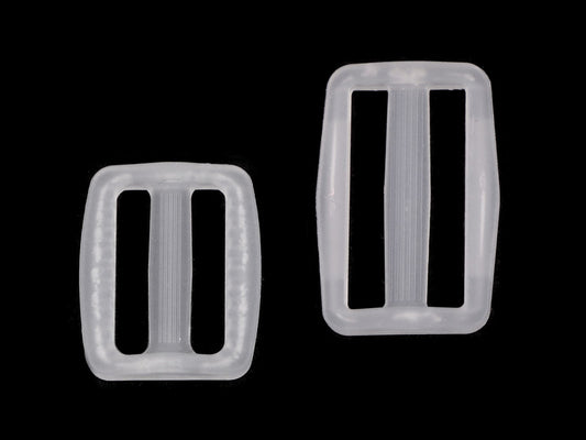 Ajusteur de glissière en plastique Tri-Glide, largeur 25 mm, 32 mm, transparent