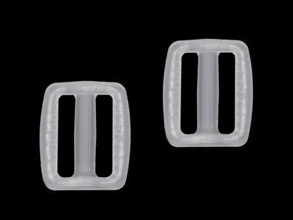 Ajusteur de glissière en plastique Tri-Glide, largeur 25 mm, 32 mm, transparent