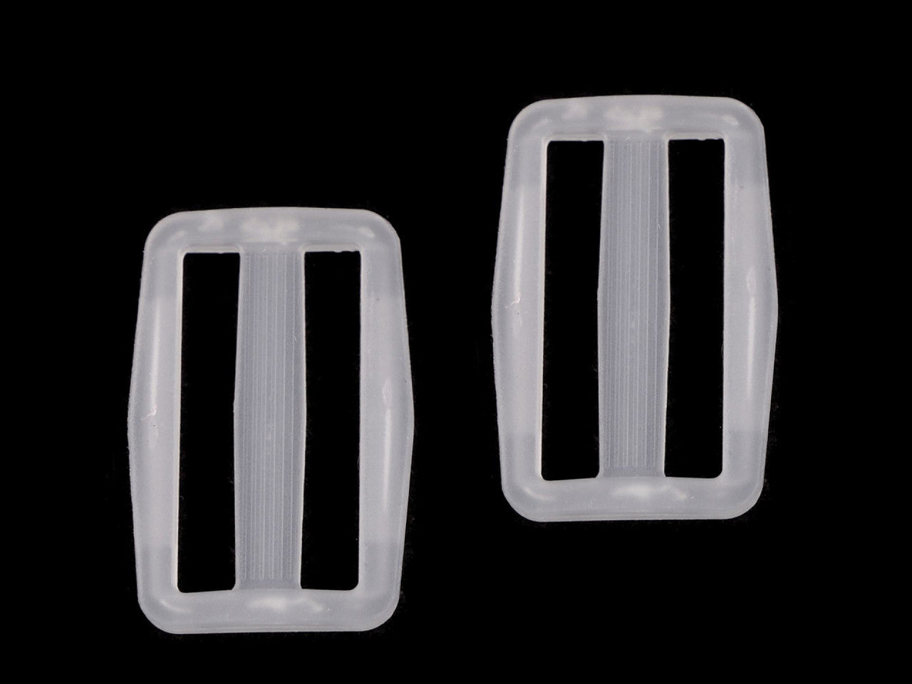 Ajusteur de glissière en plastique Tri-Glide, largeur 25 mm, 32 mm, transparent