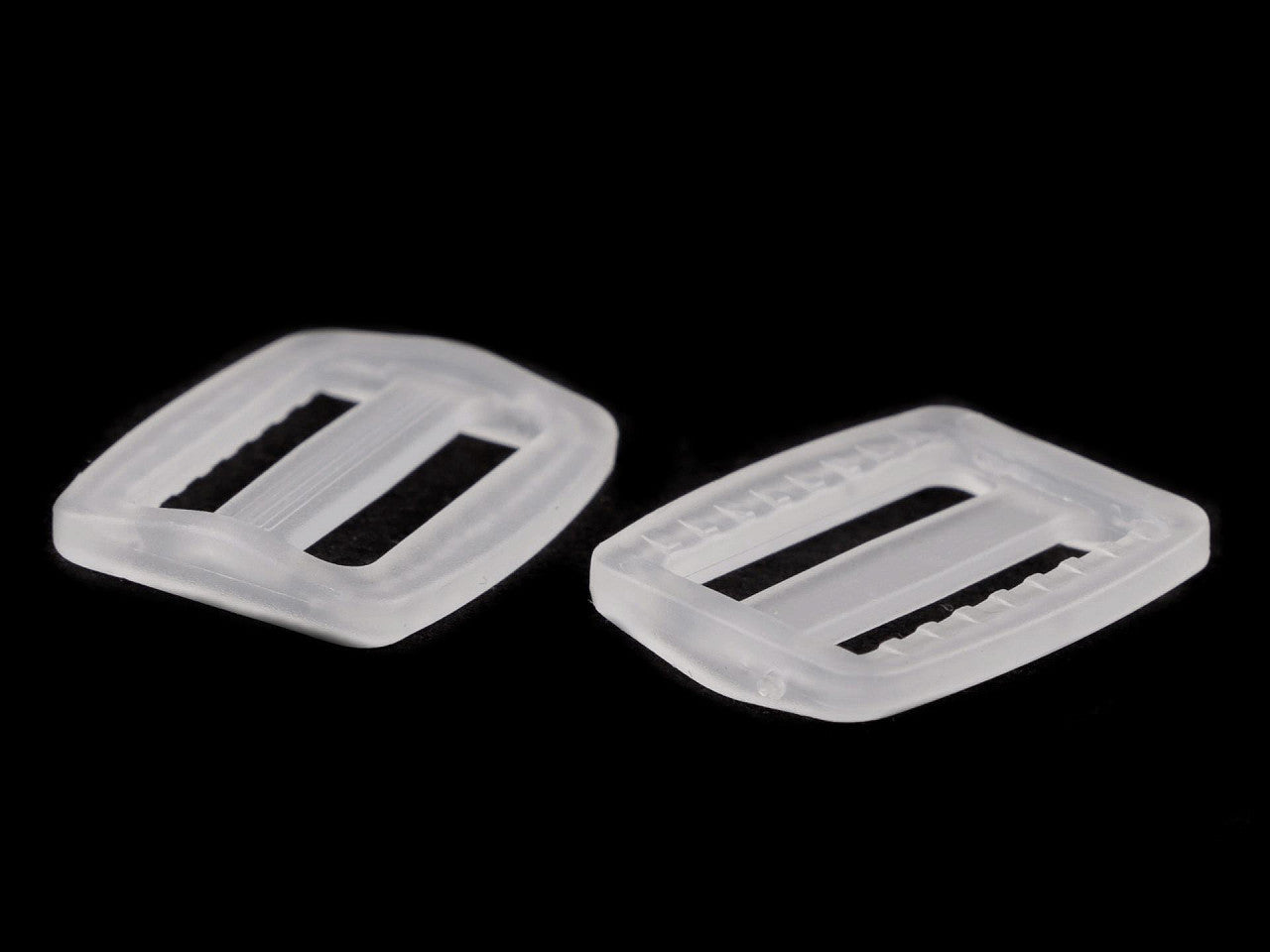 Ajusteur de glissière en plastique Tri-Glide, largeur 25 mm, 32 mm, transparent