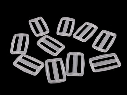 Ajusteur de glissière en plastique Tri-Glide, largeur 25 mm, 32 mm, transparent