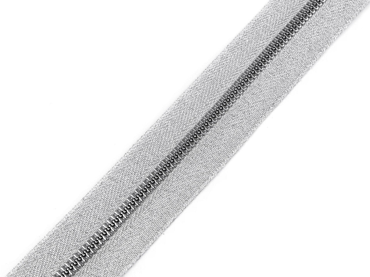 Fermeture à glissière continue en plastique n° 5, métallisée