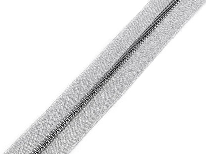 Fermeture à glissière continue en plastique n° 5, métallisée