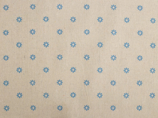 Toile en coton Fleurs imitation lin, épaisse