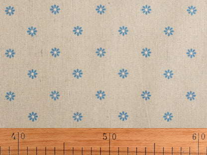 Toile en coton Fleurs imitation lin, épaisse
