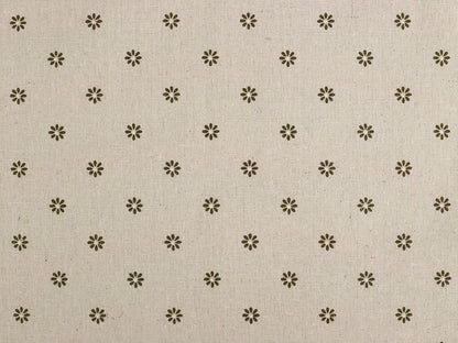 Toile en coton Fleurs imitation lin, épaisse