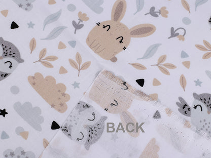 Tissu/Toile en coton, Animaux de la forêt