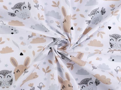 Tissu/Toile en coton, Animaux de la forêt