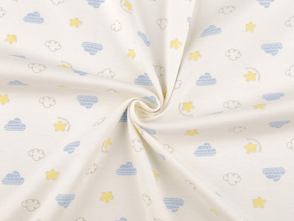 Tricot de coton, Nuages, largeur 200 cm