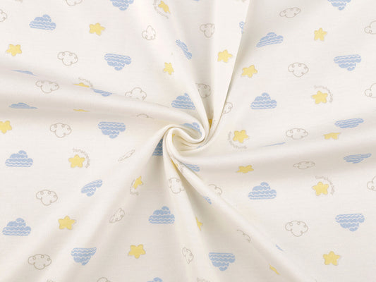 Tricot de coton, Nuages, largeur 200 cm
