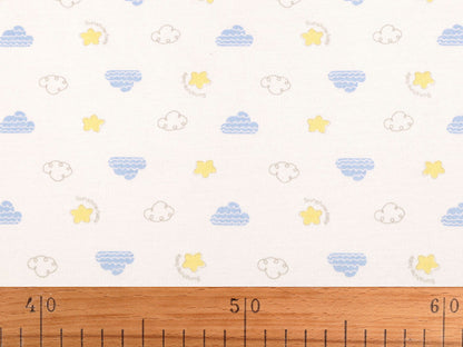 Tricot de coton, Nuages, largeur 200 cm