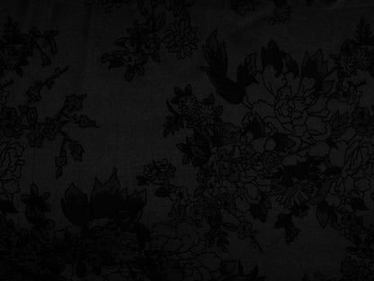 Satin à motifs floraux, imitation soie