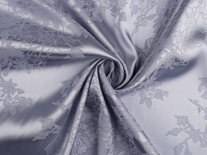 Satin à motifs floraux, imitation soie