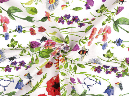 Tissu/Toile en coton, Fleurs des champs, largeur 220 cm - 1m