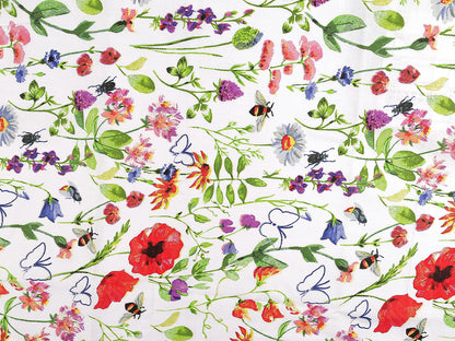 Tissu/Toile en coton, Fleurs des champs, largeur 220 cm - 1m