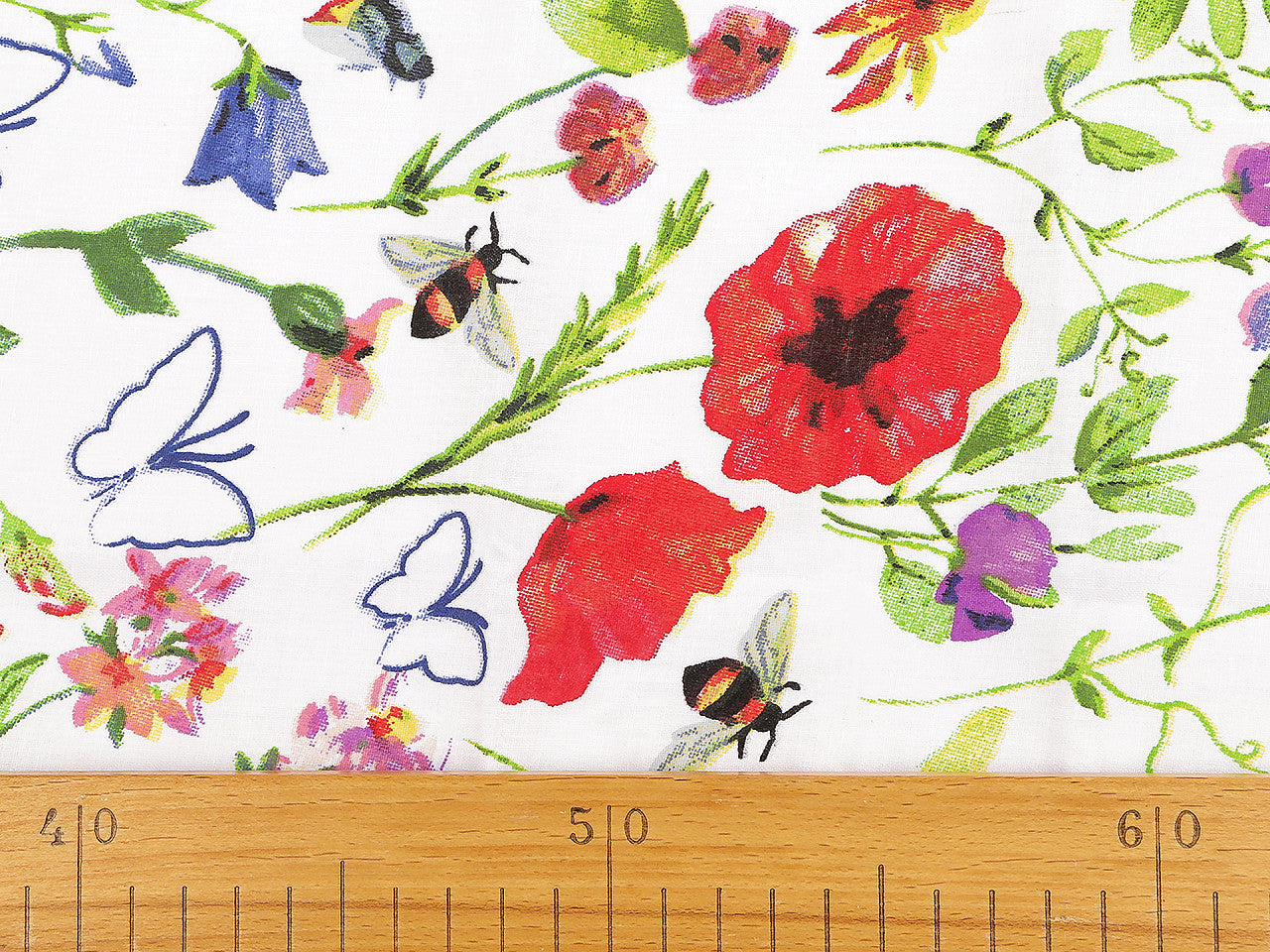 Tissu/Toile en coton, Fleurs des champs, largeur 220 cm - 1m