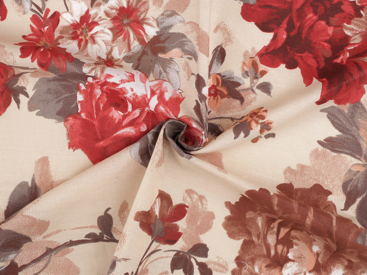 Tissu/Toile en coton, Fleurs, roses, largeur 220 cm - 1m
