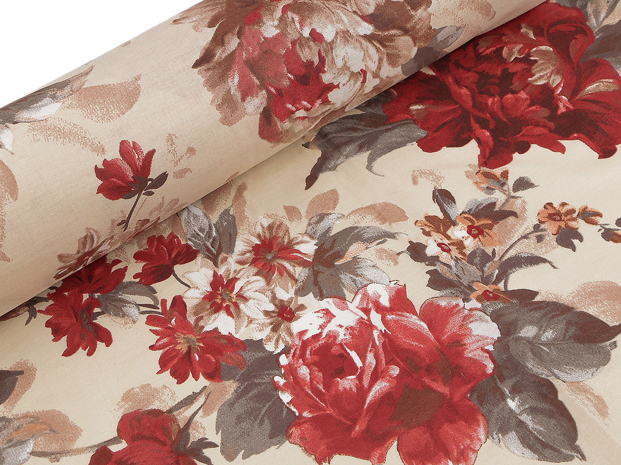 Tissu/Toile en coton, Fleurs, roses, largeur 220 cm - 1m