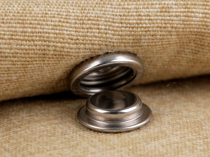 Boutons pression métalliques double face en acier inoxydable, Ø 15 mm, pour tissus épais - 50set