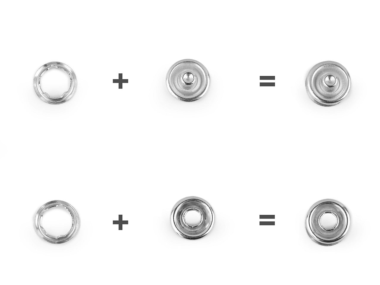 Boutons pression Roland Baby, Ø 10 mm, pour tissus fins, en vrac - 50set