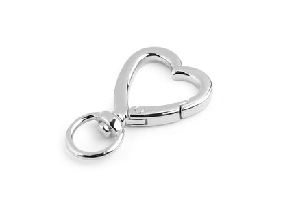 Mousqueton/Crochet métallique pivotant, Cœur pour sangle de 10 mm