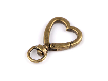Mousqueton/Crochet métallique pivotant, Cœur pour sangle de 10 mm