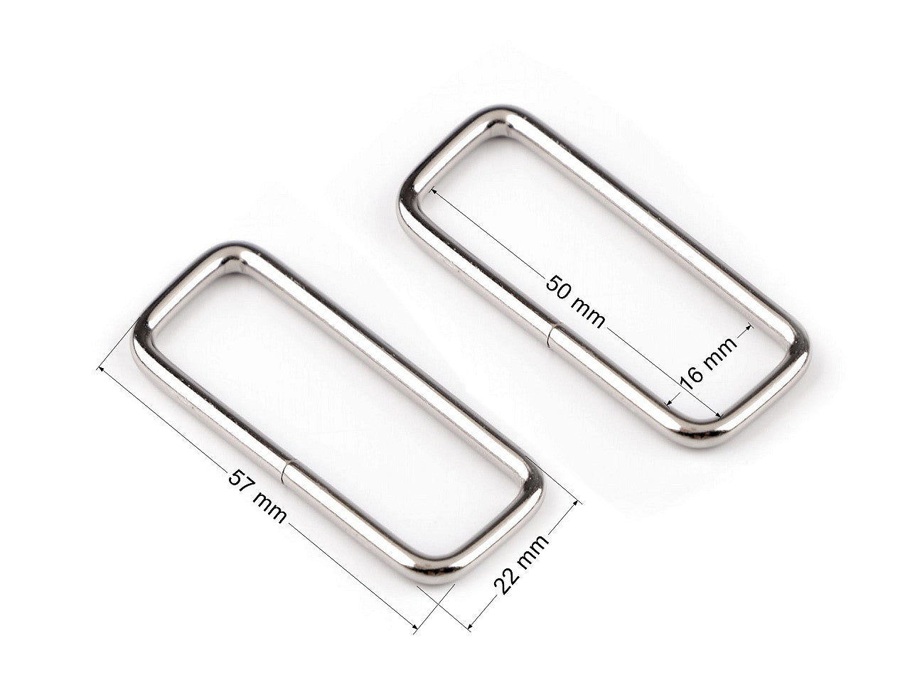 Anneau métallique pour sangle, largeur 50 mm