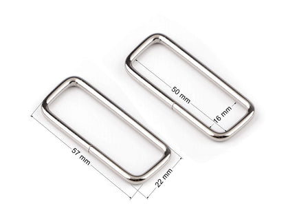 Anneau métallique pour sangle, largeur 50 mm
