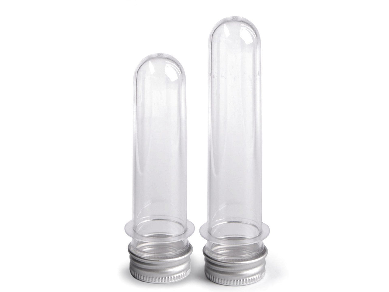 Fiole/Tube en plastique avec bouchon - 12pc