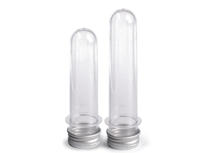 Fiole/Tube en plastique avec bouchon - 12pc