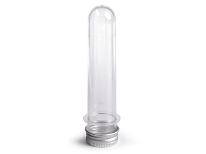 Fiole/Tube en plastique avec bouchon - 12pc