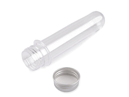 Fiole/Tube en plastique avec bouchon - 12pc