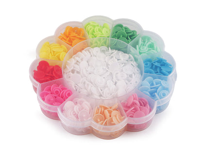Boutons pression en plastique dans une boîte, taille 11,4mm - 1set