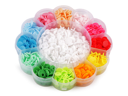 Boutons pression en plastique dans une boîte, taille 11,4mm - 1set