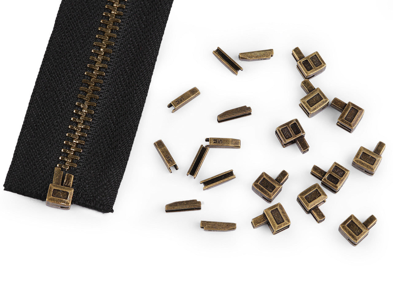 Ensemble de butées inférieures pour réparation de fermetures Éclair en nylon ou en métal