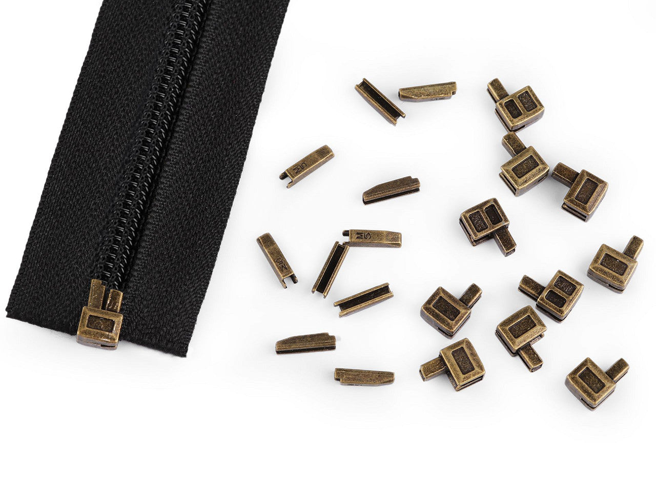 Ensemble de butées inférieures pour réparation de fermetures Éclair en nylon ou en métal