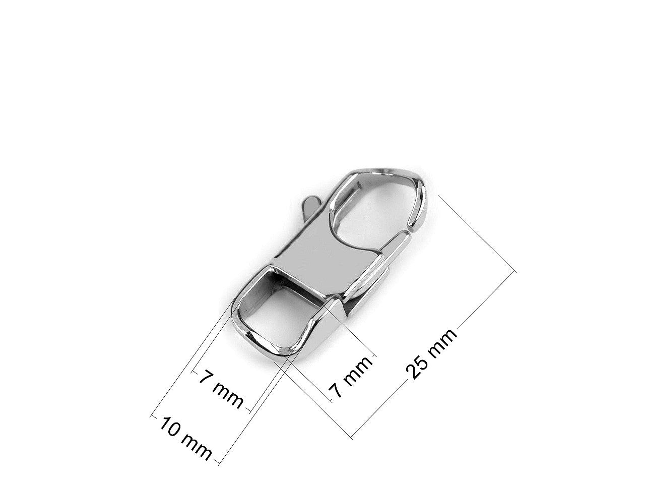 Mousqueton en acier inoxydable, 12 x 25 mm - 10pc