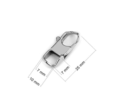 Mousqueton en acier inoxydable, 12 x 25 mm - 10pc