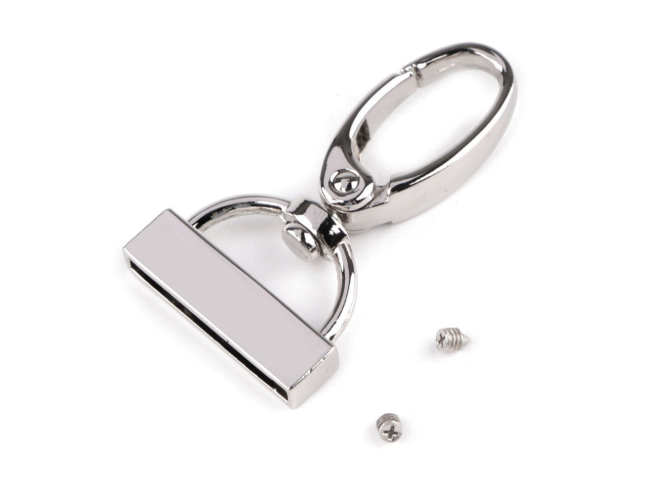 Mousqueton métallique pivotant avec embout pour sangle de 25 mm de large