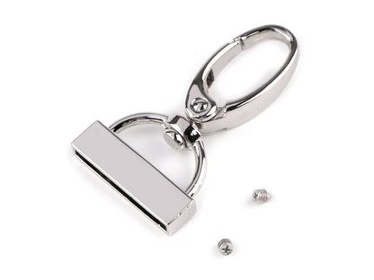 Mousqueton métallique pivotant avec embout pour sangle de 25 mm de large