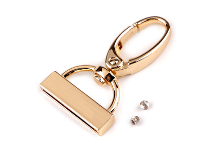 Mousqueton métallique pivotant avec embout pour sangle de 25 mm de large