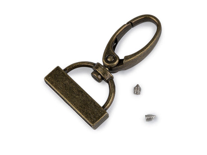 Mousqueton métallique pivotant avec embout pour sangle de 25 mm de large - 1pc