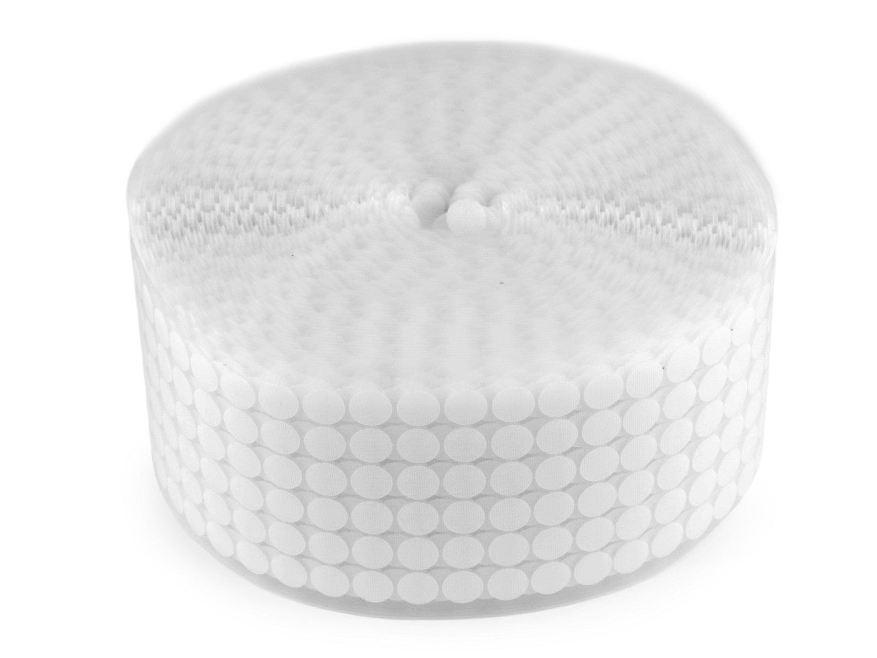 Pastilles de bande Velcro autocollantes, Ø 10 ; 15 mm, en rouleaux - 1m