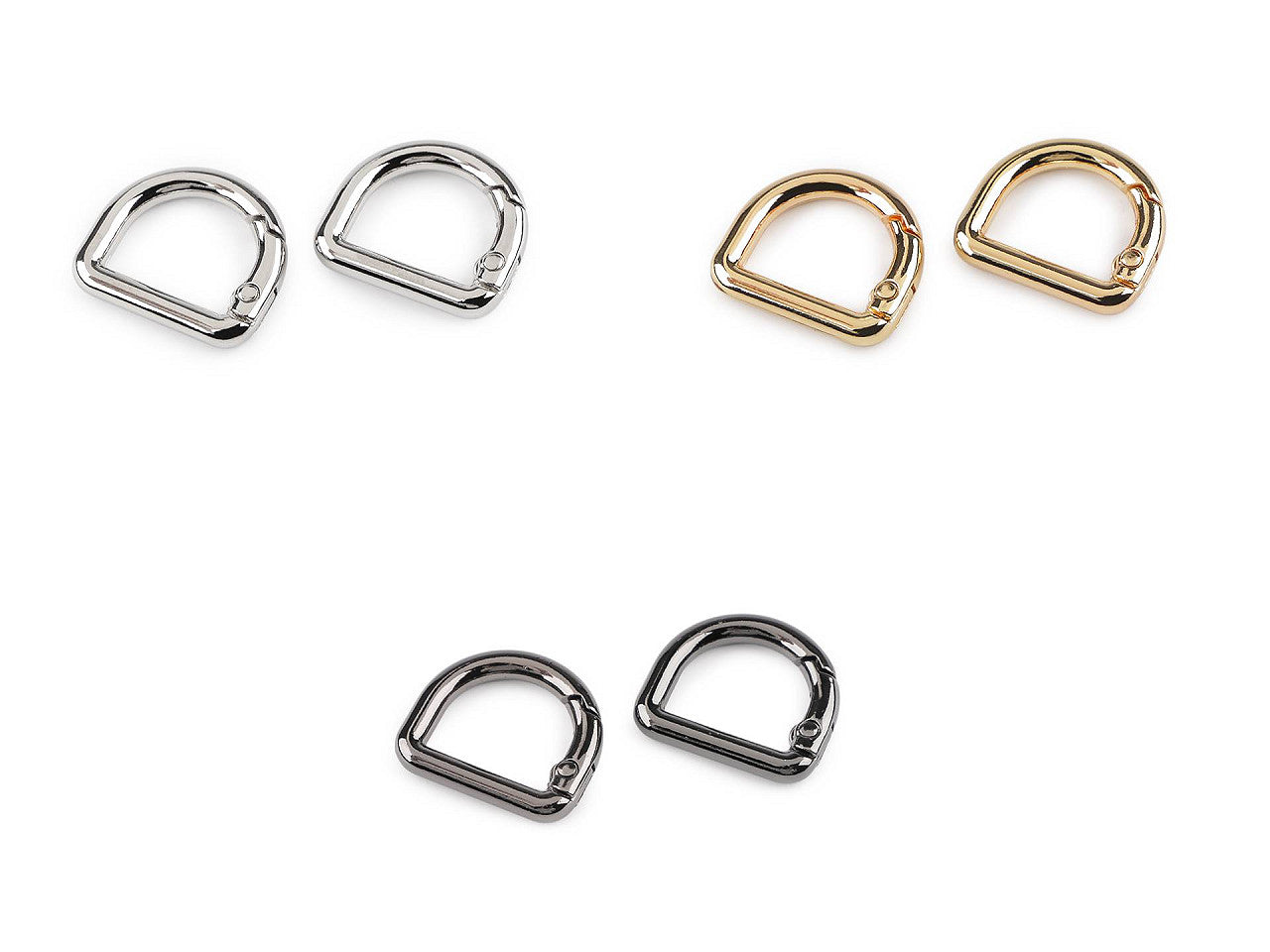 Anneau en D pour mousqueton, adapté pour 16 mm - 2pc