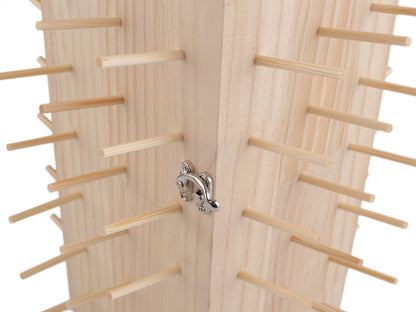 Présentoir en bois pour fils, rotatif, avec espace de rangement, hauteur 44 cm