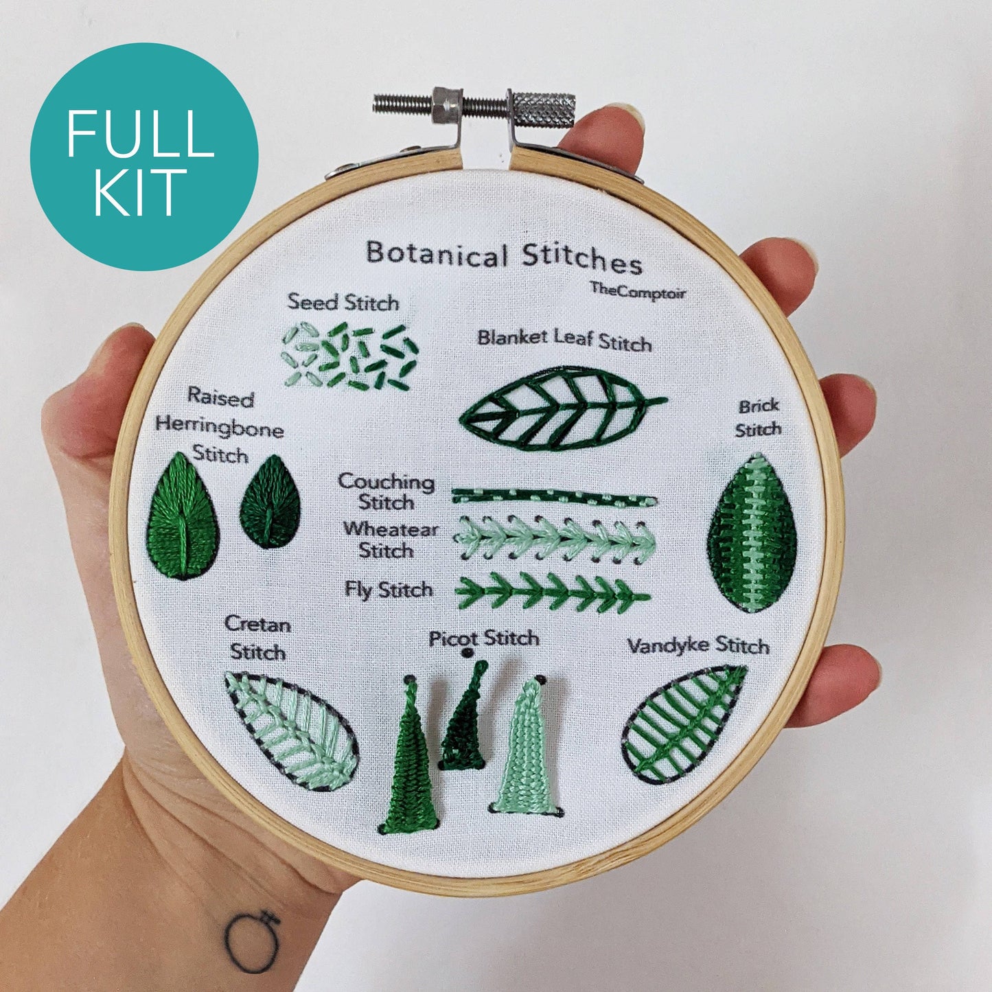 Kit d'apprentissage de broderie des points végétaux