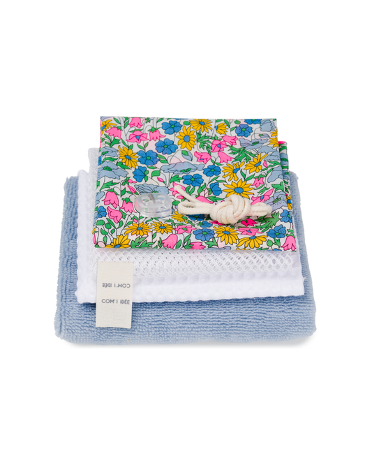 Com'1 Idée - Kit Lingettes cœur, grand carré & filet | Amélie